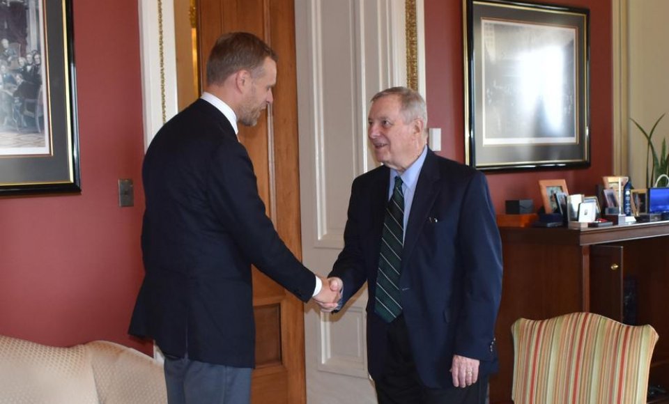 Landsbergis meets U.S. Senator Durbin: "The U.S. presence in Lithuania strengthens the whole of Europe, and a safer Europe increases the transatlantic security"