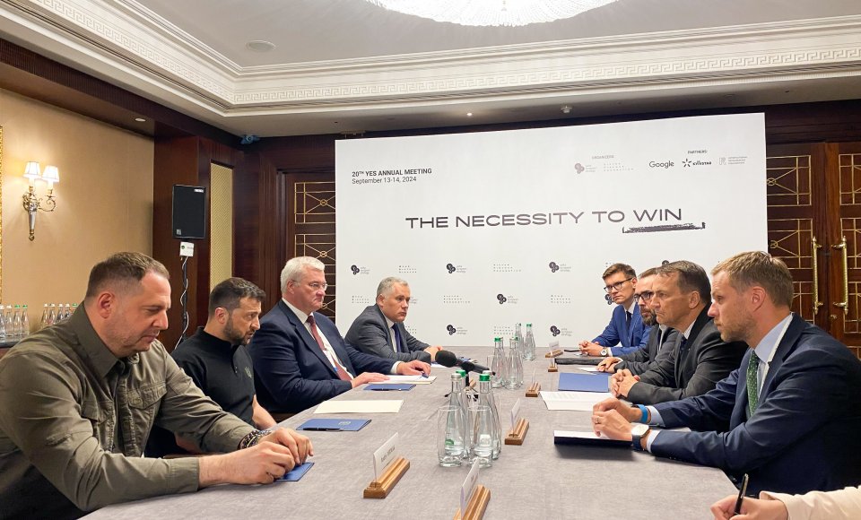 Landsbergis susitikime su V. Zelenskiu: Tarptautinė bendruomenė turi reikšti ne užuojautas Ukrainai, o pagaliau įsipareigoti pergalei