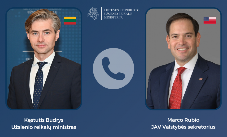 Ministras telefonu kalbėjosi su JAV Valstybės sekretoriumi Marco Rubio