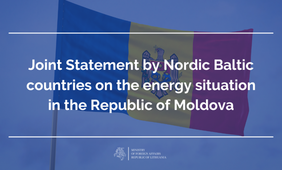 Joint Statement by Nordic Baltic countries on the energy situation in the Republic of Moldova
