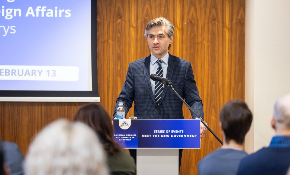 Budrys at a meeting with members of the American Chamber of Commerce: "The United States has been and will remain Lithuania's strategic partner"