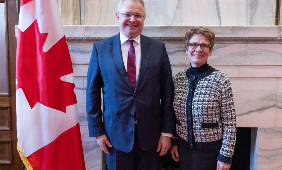 Ambassador Meilūnas and Speaker of the Canadian Senate Gagné discussed the strengthening of...