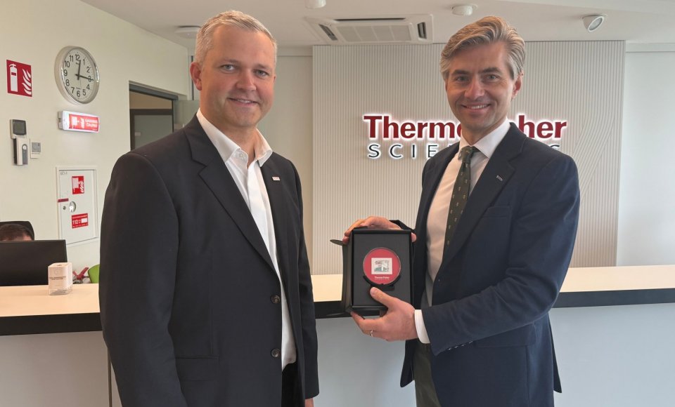 Užsienio reikalų ministras K. Budrys lankėsi „Thermo Fisher Scientific“ įmonėje