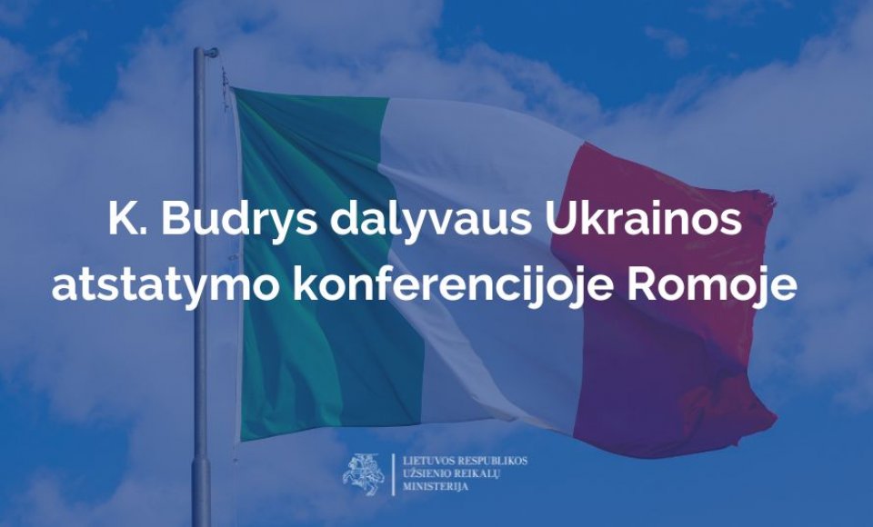 Ministras K. Budrys dalyvaus Ukrainos atstatymo konferencijoje Romoje