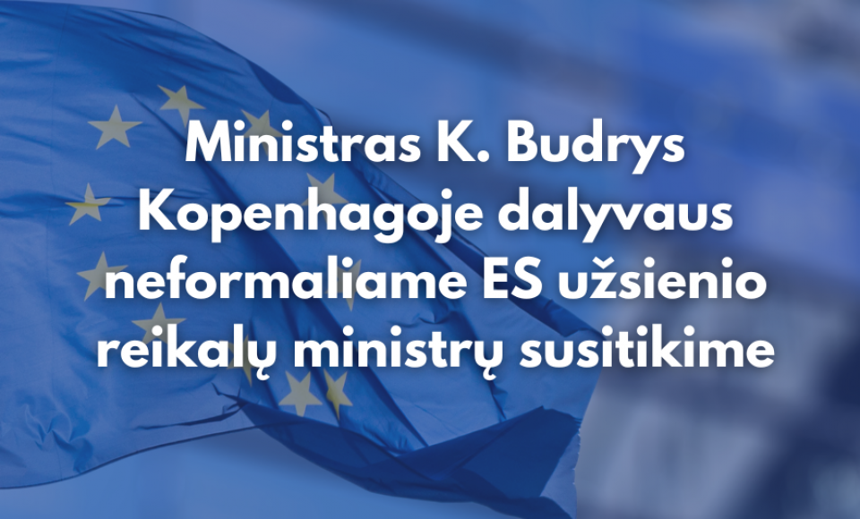 K. Budrys Kopenhagoje dalyvaus neformaliame ES užsienio reikalų ministrų susitikime