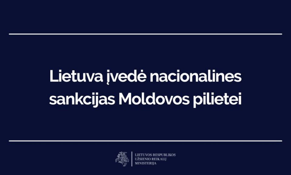 Lietuva įvedė nacionalines sankcijas Moldovos pilietei Irinai Vlah