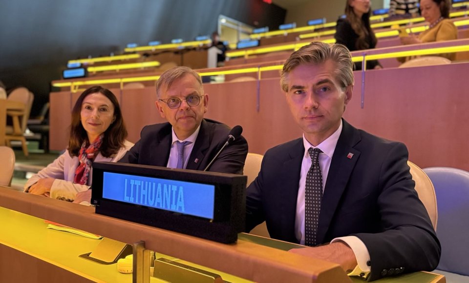 Minister Budrys in New York urged defence of the UN Charter principles and support for...