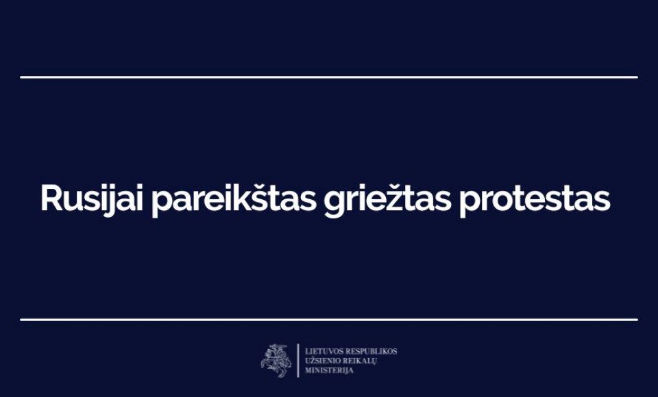 Rusijai pareikštas griežtas protestas dėl spalio 22 d. įvykdyto masinio Ukrainos apšaudymo