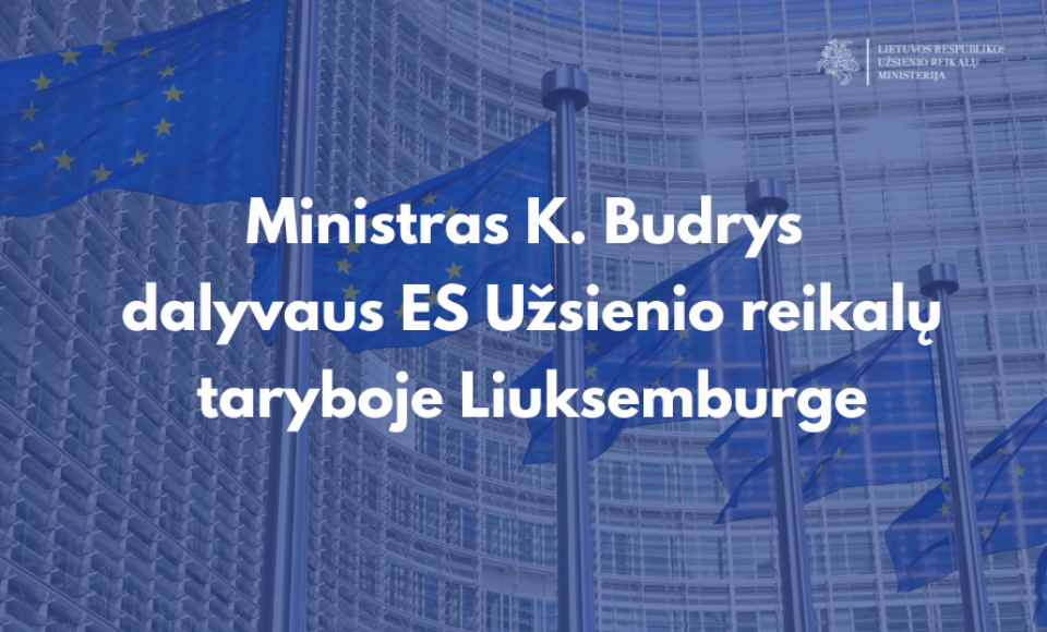 Ministras K. Budrys dalyvaus ES Užsienio reikalų taryboje Liuksemburge