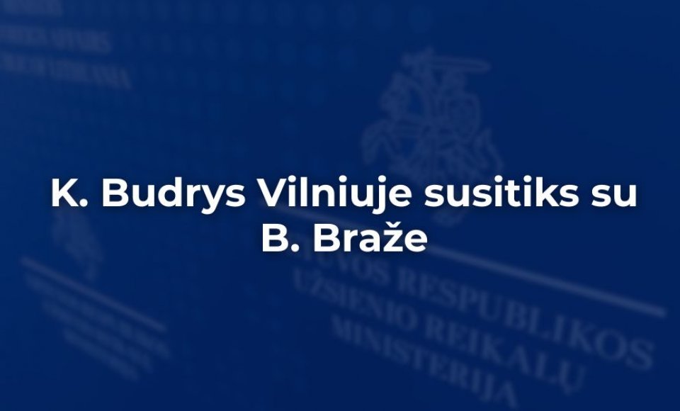 K. Budrys Vilniuje susitiks su Latvijos užsienio reikalų ministre