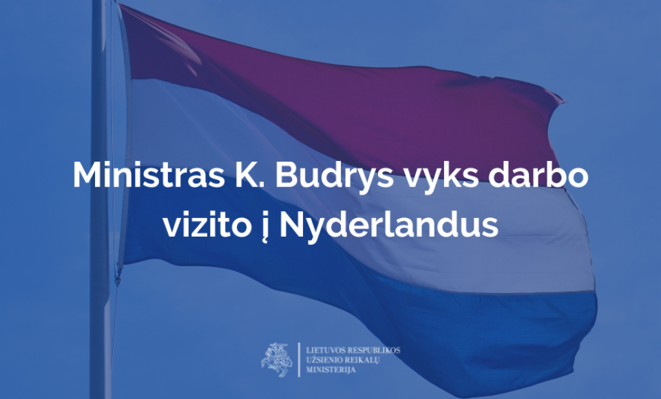 Ministras K. Budrys vyks darbo vizito į Nyderlandus