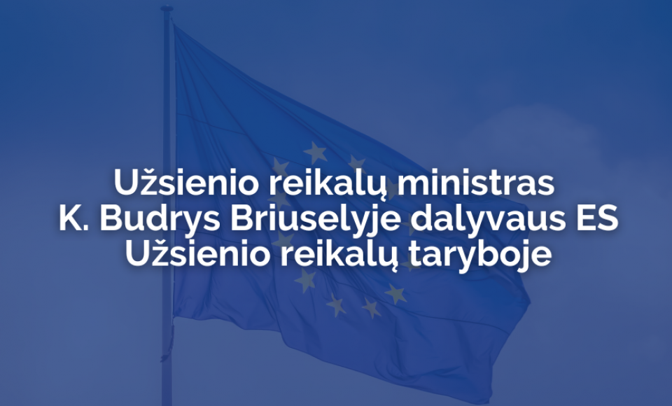 Užsienio reikalų ministras K. Budrys Briuselyje dalyvaus ES Užsienio reikalų taryboje