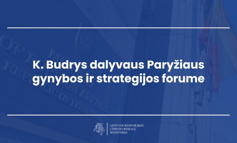 K. Budrys dalyvaus Paryžiaus gynybos ir strategijos forume