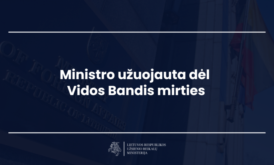 Ministras K. Budrys reiškia užuojautą dėl JAV lietuvių ir Lietuvos visuomenės veikėjos, ilgametės...