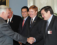 Meeting President Adamkus during the visit by John Dennis Hastert, the Speaker of the House, in Vilnius in September 2006 John A. Cloud (Photo: A.Ufartas)