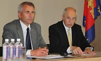 LR Užsienio reikalų ministras Vygaudas Ušackas bei Generalinis konsulas Kaliningrade Vladislav Stankevič 